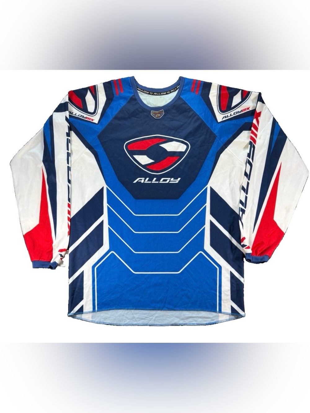 Alloy MX Motocross Long Sleeve Jersey Men's Large Blue BMX ATV Y2K Racing Bike